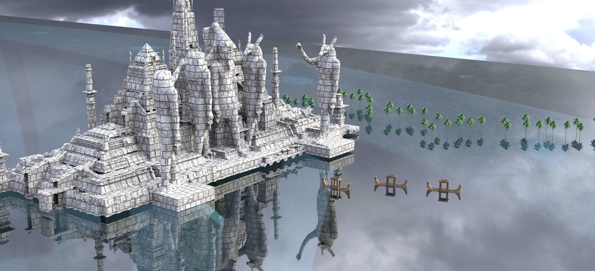 Ancient Temple of Set Kit bash 3D model_3