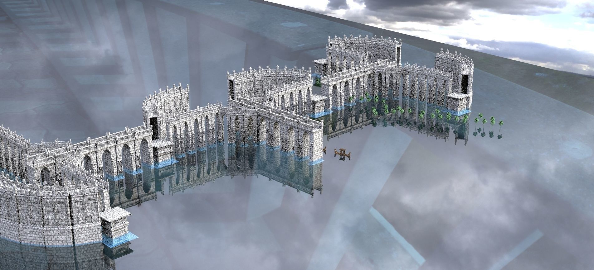 Egyptian Bridge structure 3D model_1