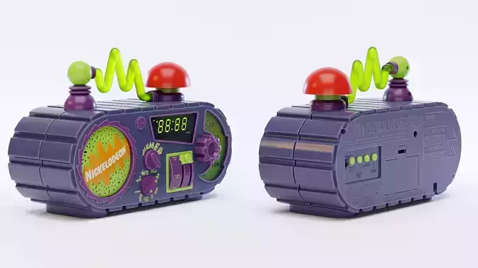 Nickelodeon Time Blaster Alarm Clock Radio 3D model