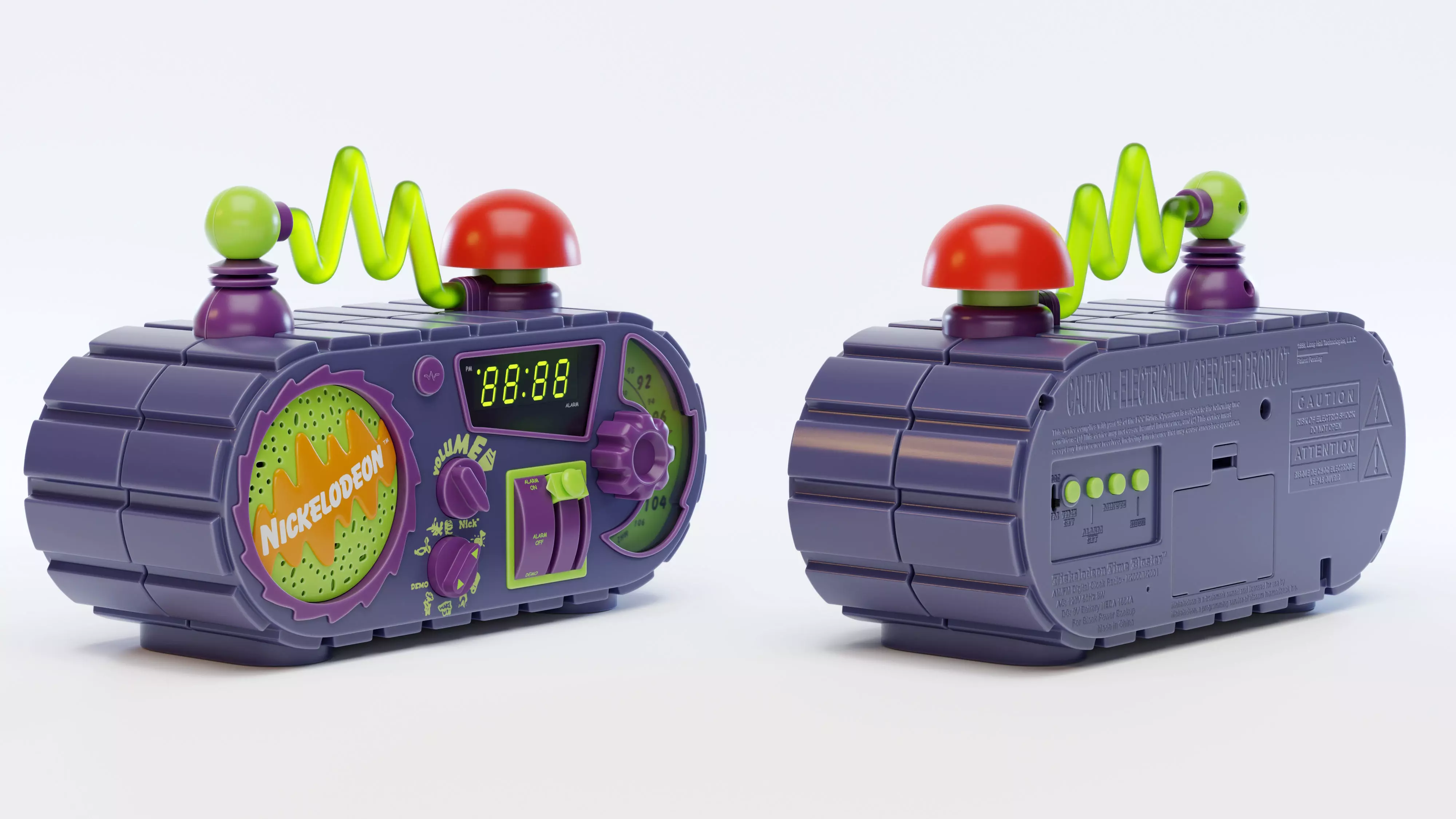 Nickelodeon Time Blaster Alarm Clock Radio 3D model