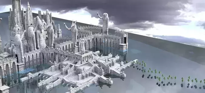 Ancient Temple of Horus Kit bash 3D model