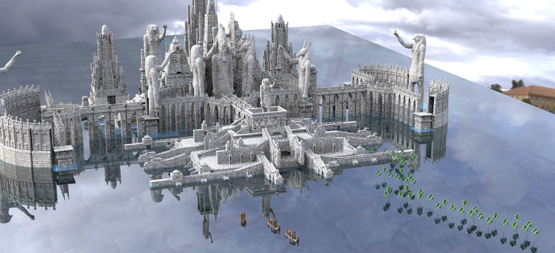 Ancient Temple of Horus Kit bash 3D model_2