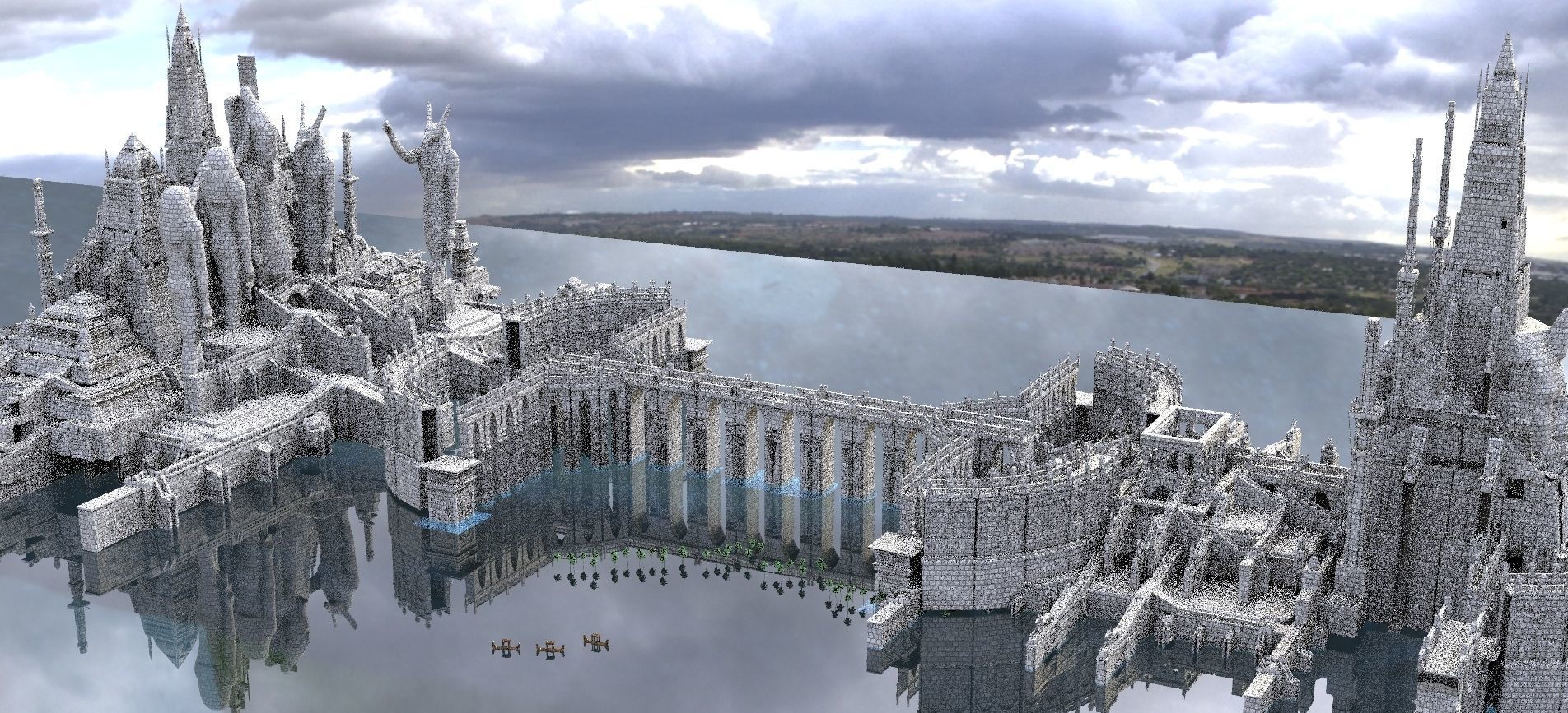 Atlantis City Structures 3D model_1