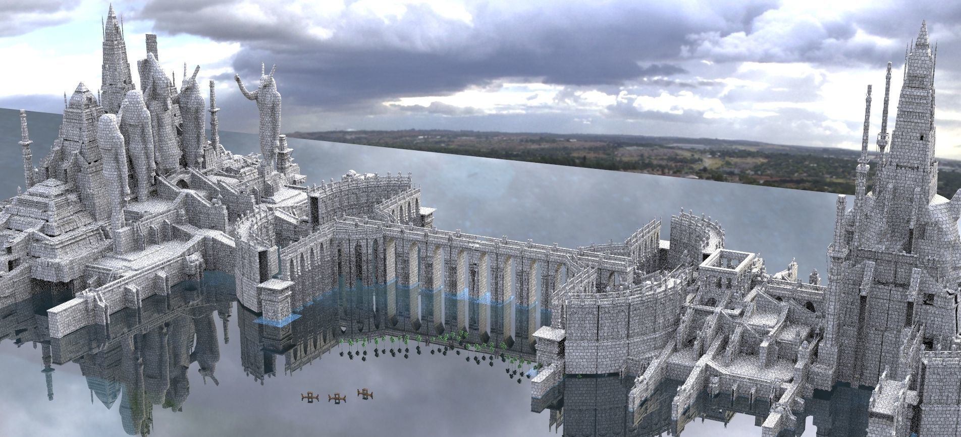 Atlantis City Structures 3D model_4