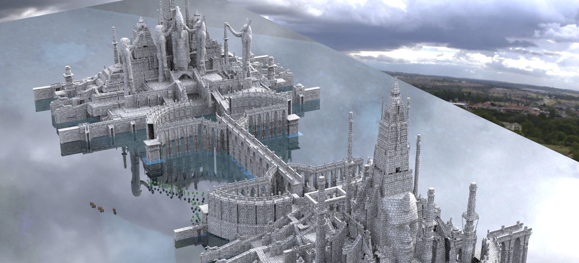 Atlantis City Structures 3D model_2
