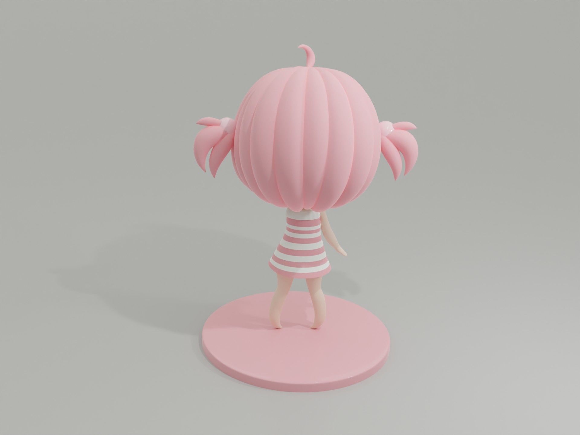 Pink girl 3D print model_2