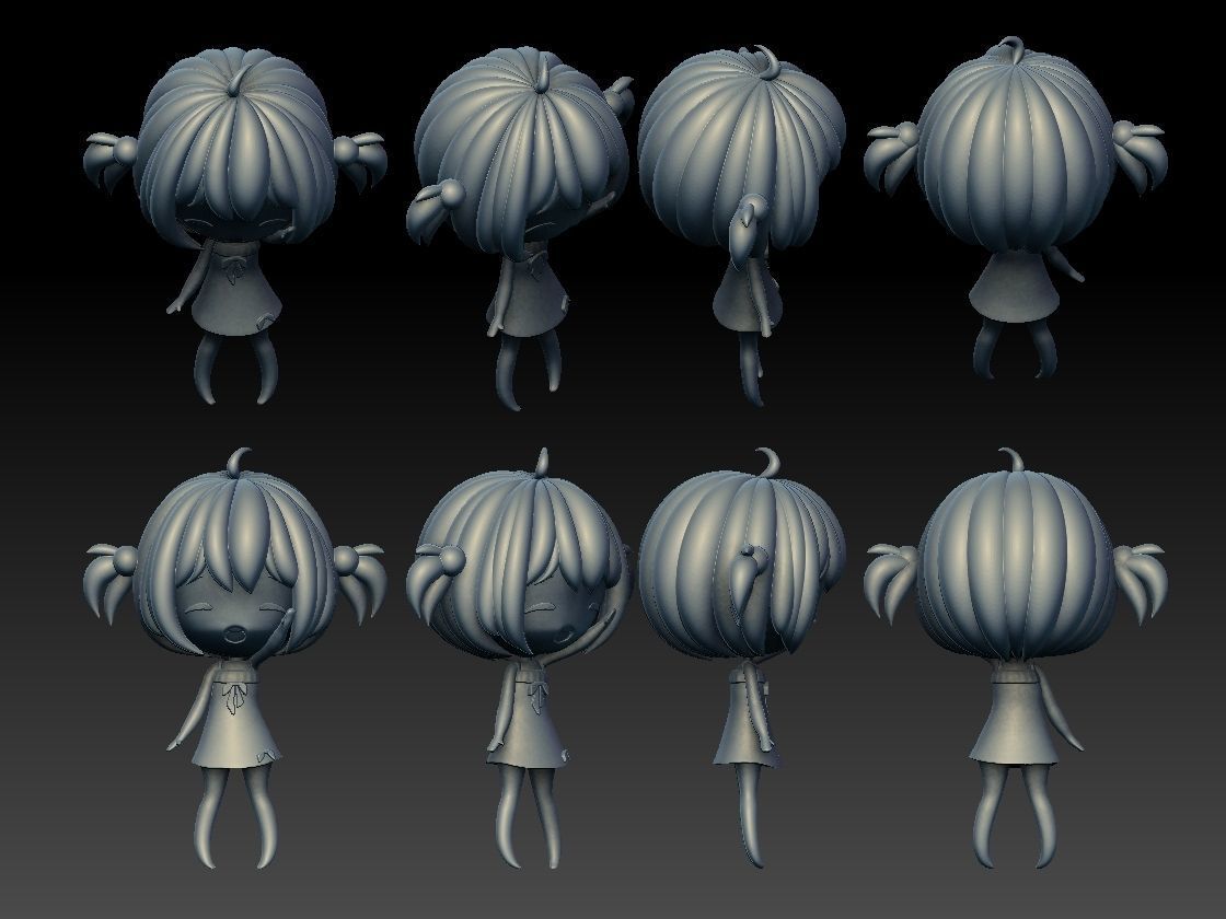 Pink girl 3D print model_5