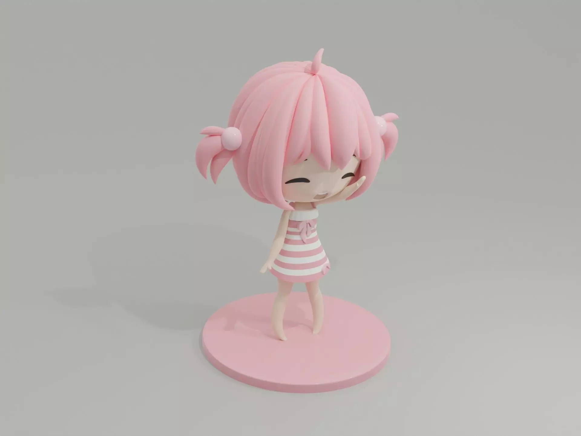 Pink girl 3D print model_0