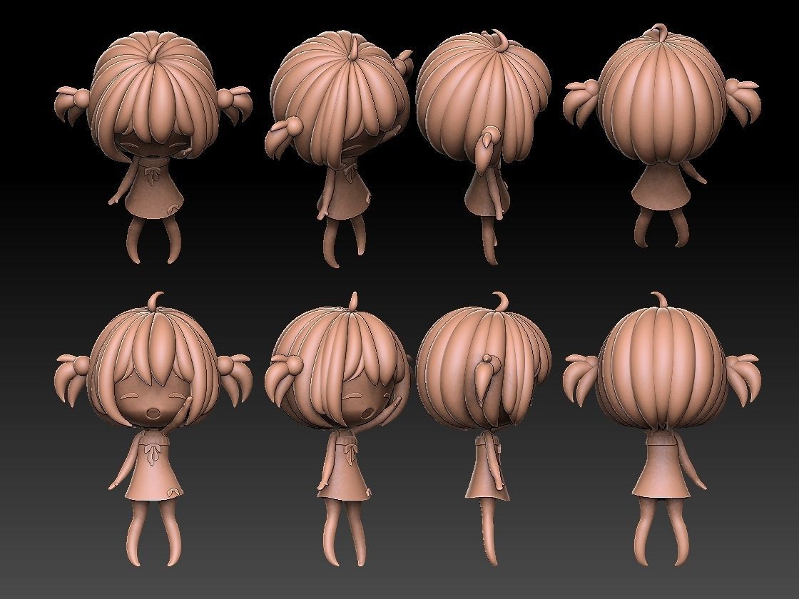 Pink girl 3D print model_3