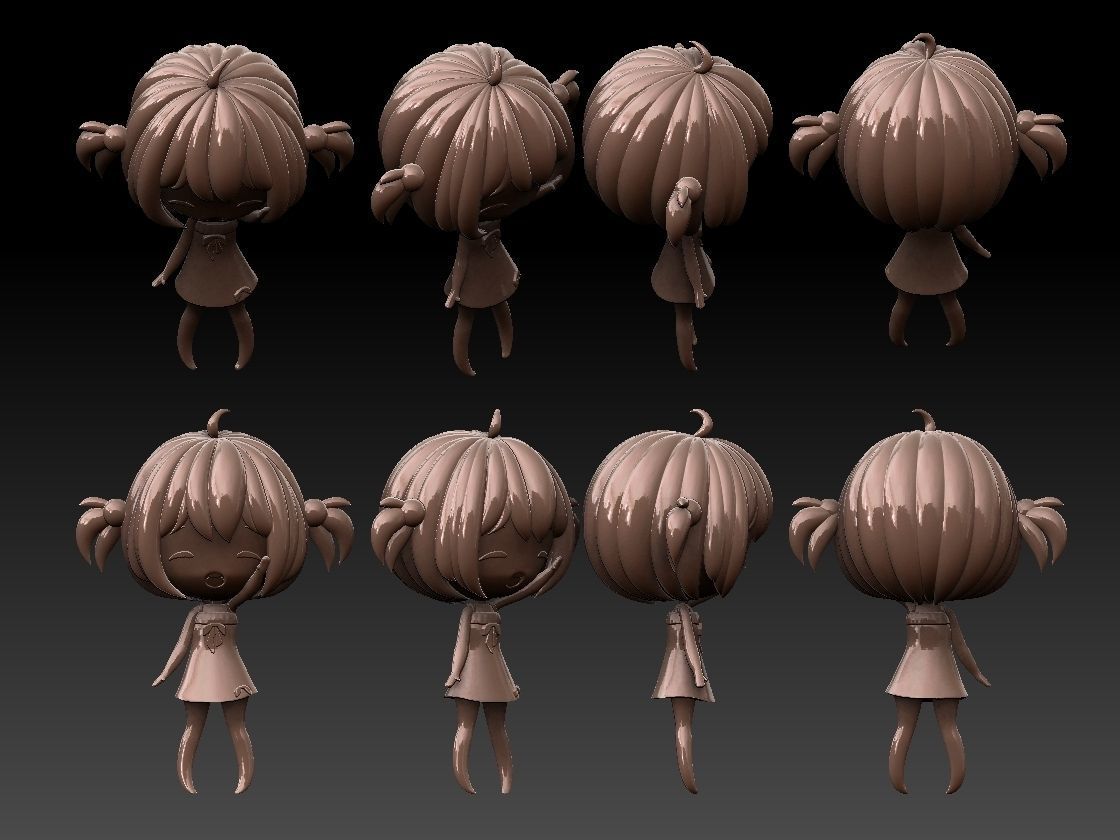 Pink girl 3D print model_4