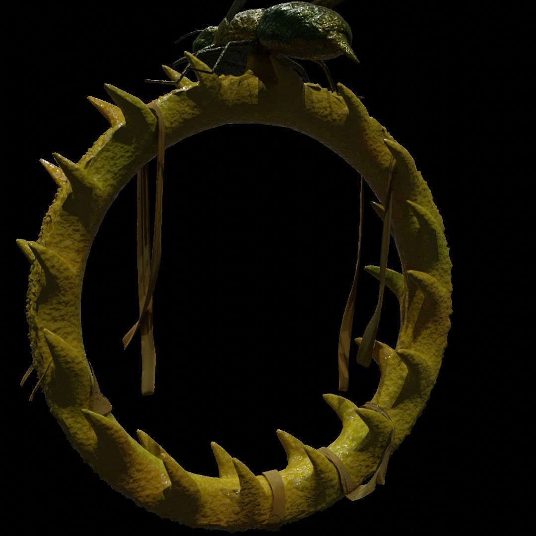 Ring with a wasp Low-poly 3D model_8