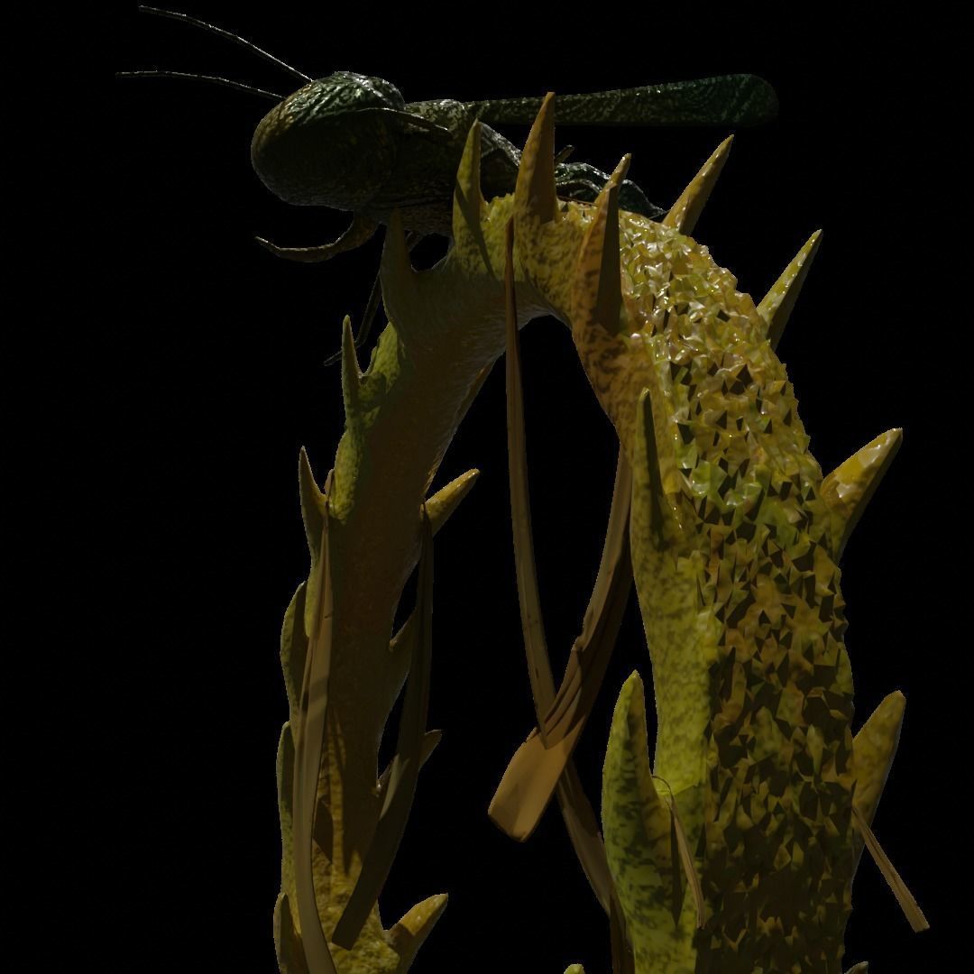 Ring with a wasp Low-poly 3D model_4