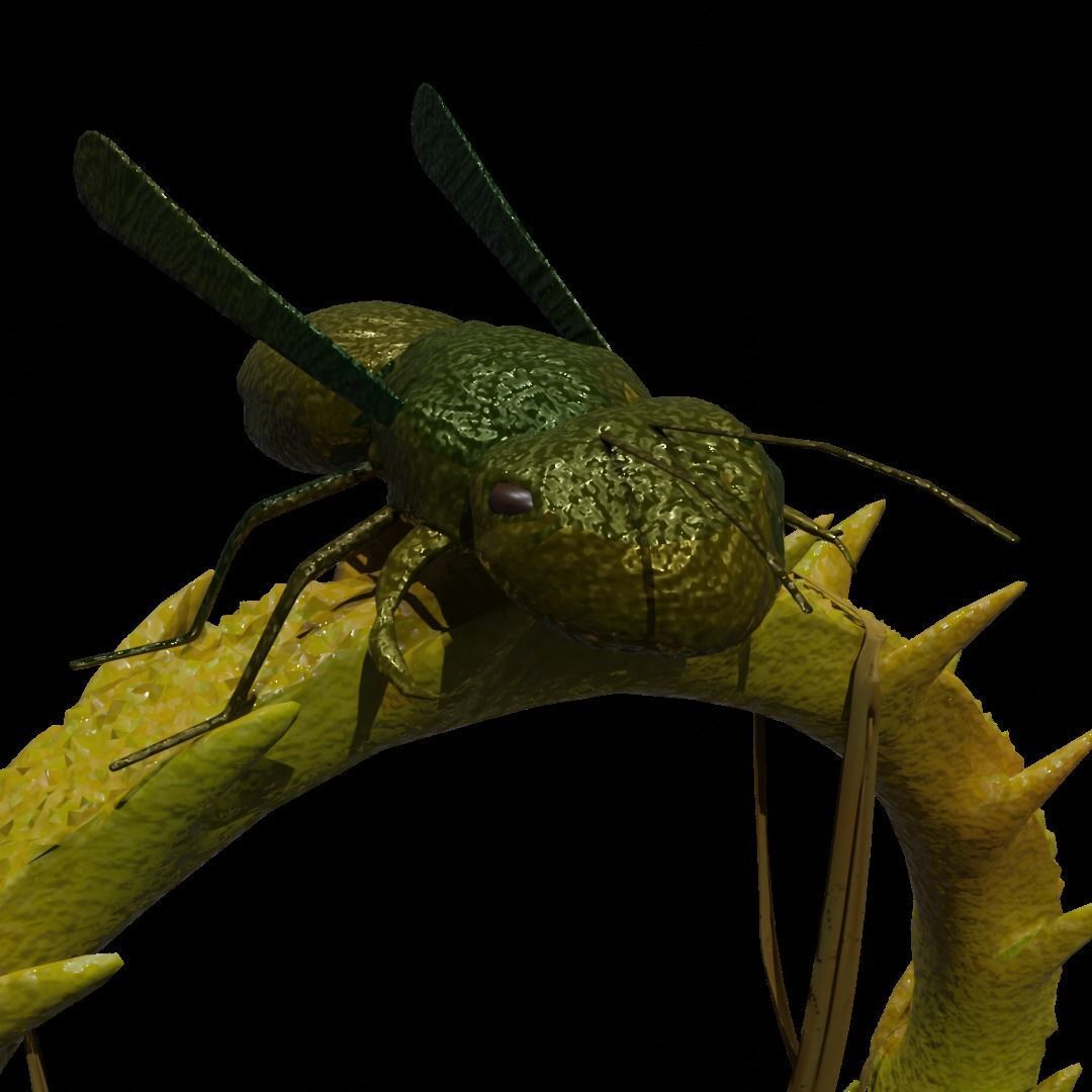 Ring with a wasp Low-poly 3D model_9