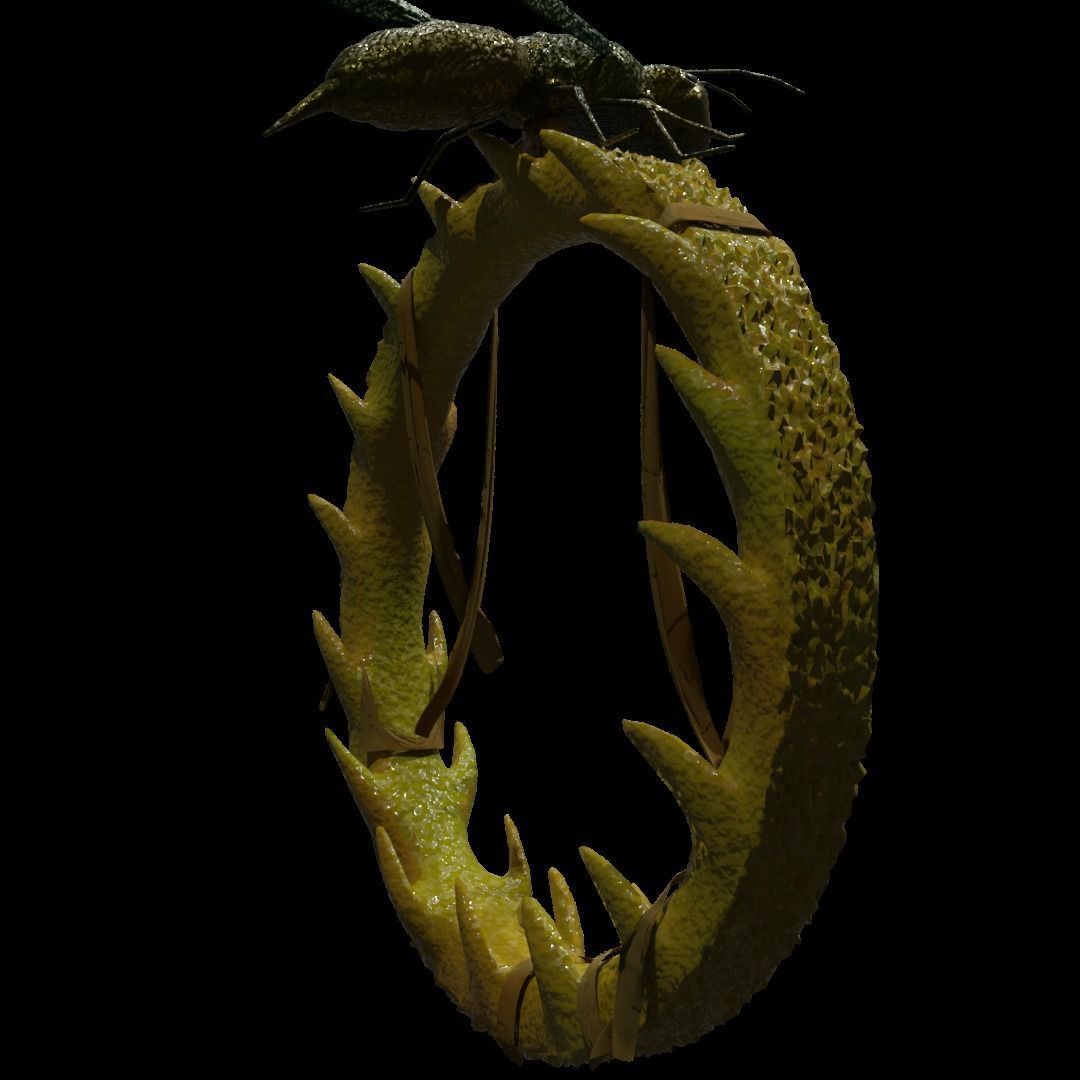 Ring with a wasp Low-poly 3D model_7