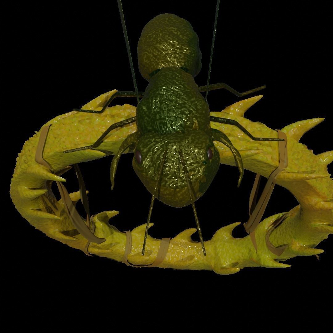 Ring with a wasp Low-poly 3D model_2