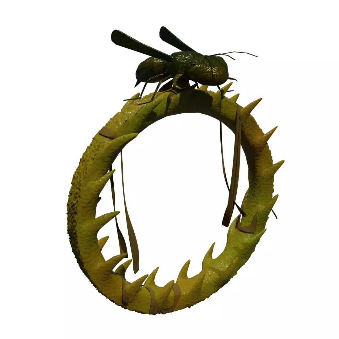 Ring with a wasp Low-poly 3D model_0