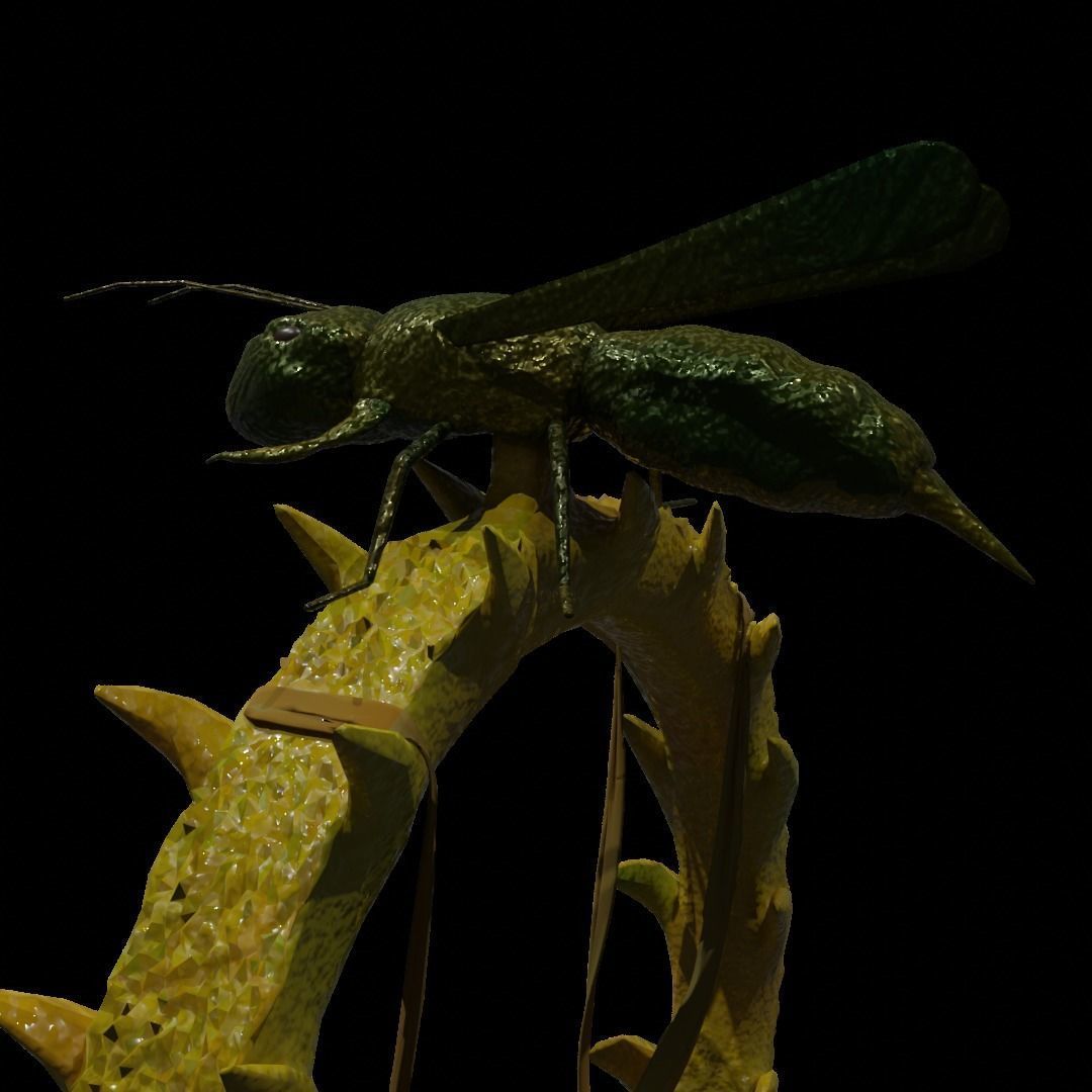 Ring with a wasp Low-poly 3D model_3