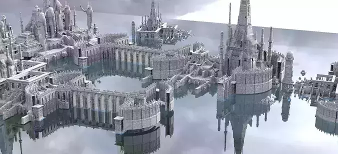 Atlantis City of the Gods Kitbash 3D model