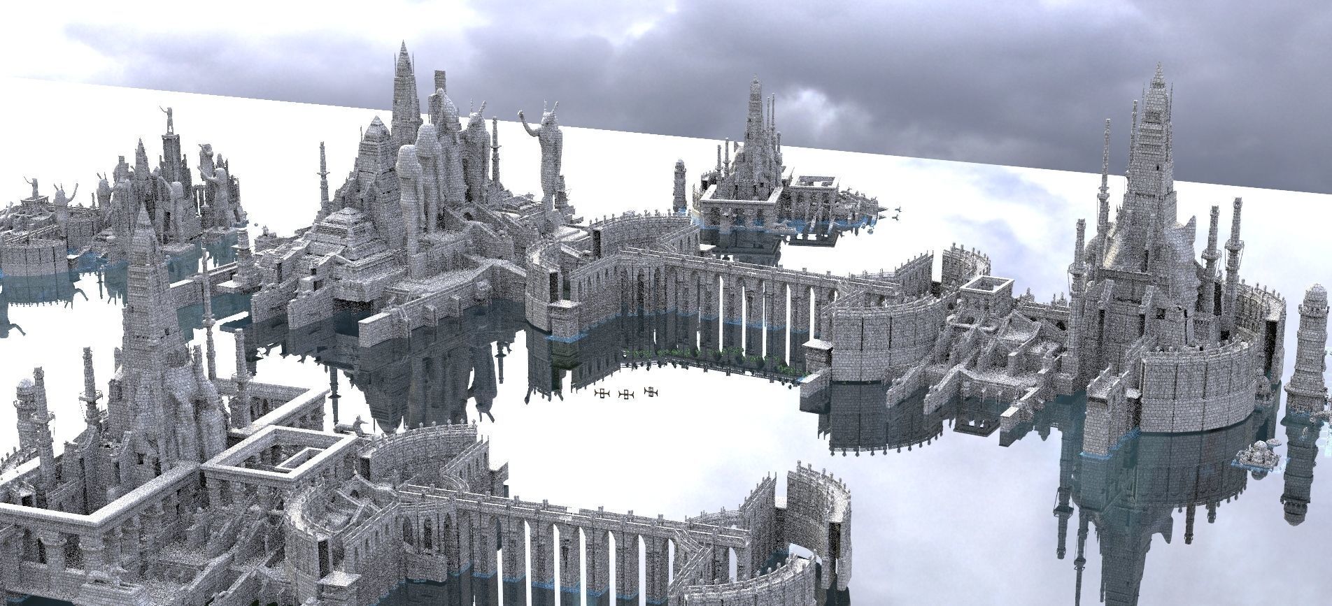 Atlantis City of the Gods Kitbash 3D model_4