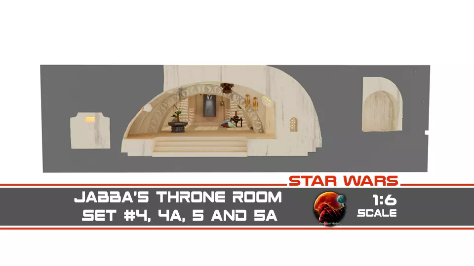 Jabbas Throne Room - Trophy Area - Complete set 1-6 scale 3D Model Collection_0
