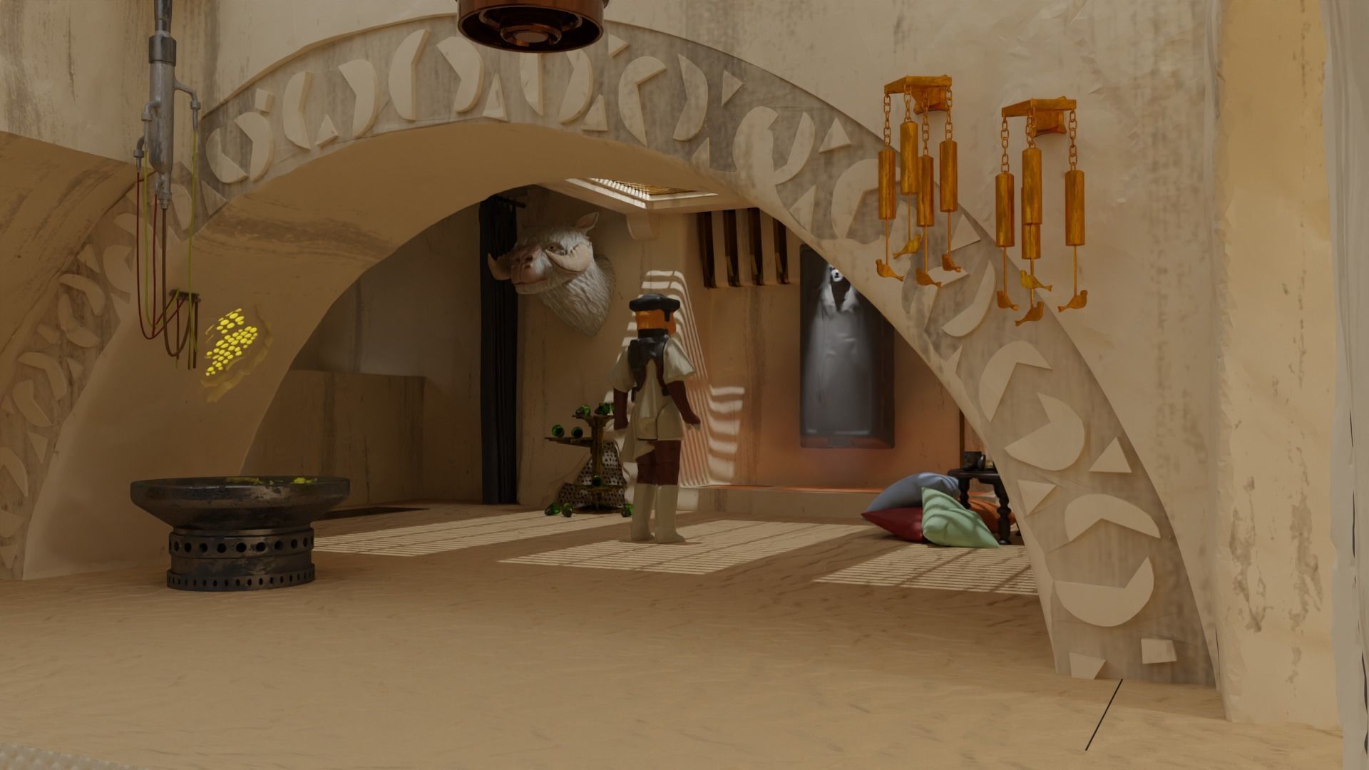 Jabbas Throne Room - Trophy Area - Complete set 1-12 scale 3D Model Collection_12