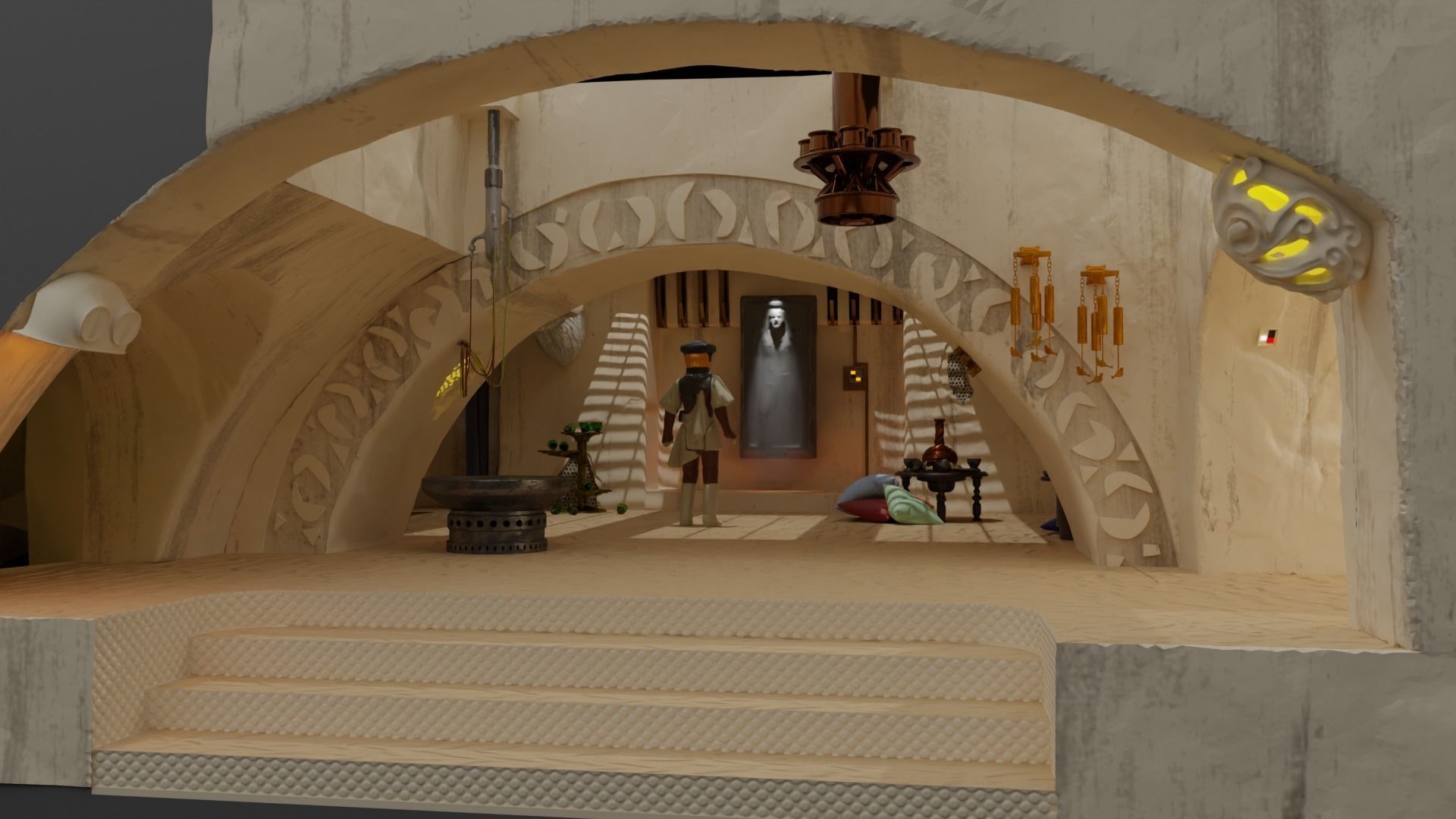 Jabbas Throne Room - Trophy Area - Complete set 1-12 scale 3D Model Collection_13