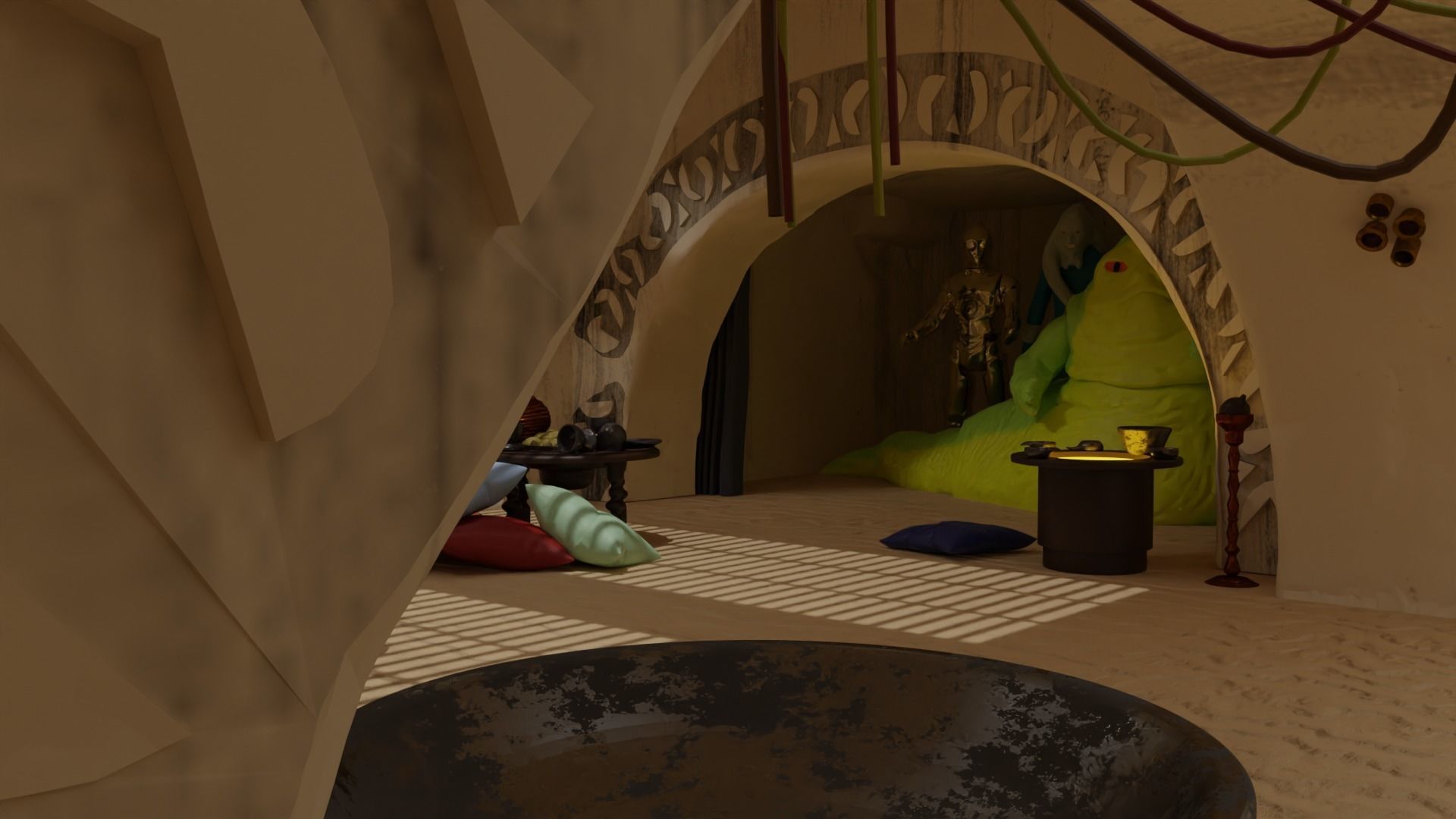 Jabbas Throne Room - Trophy Area - Complete set 1-12 scale 3D Model Collection_11