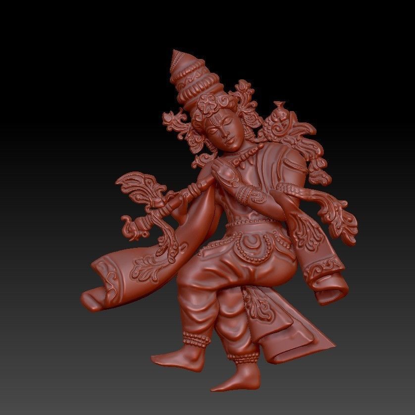 krishna 3d model gold pendant 3D print model_6