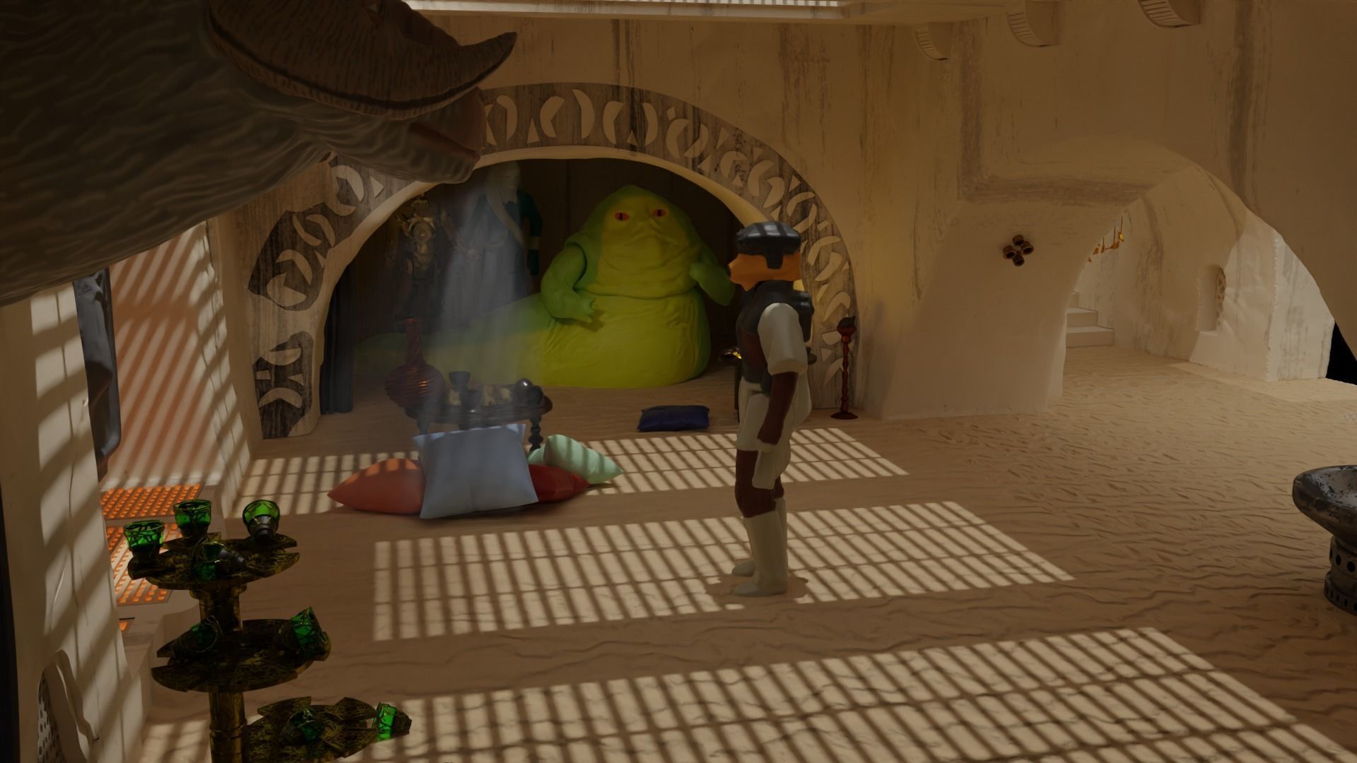 Jabbas Throne Room - Trophy Area - Complete set 1-18 scale 3D Model Collection_9