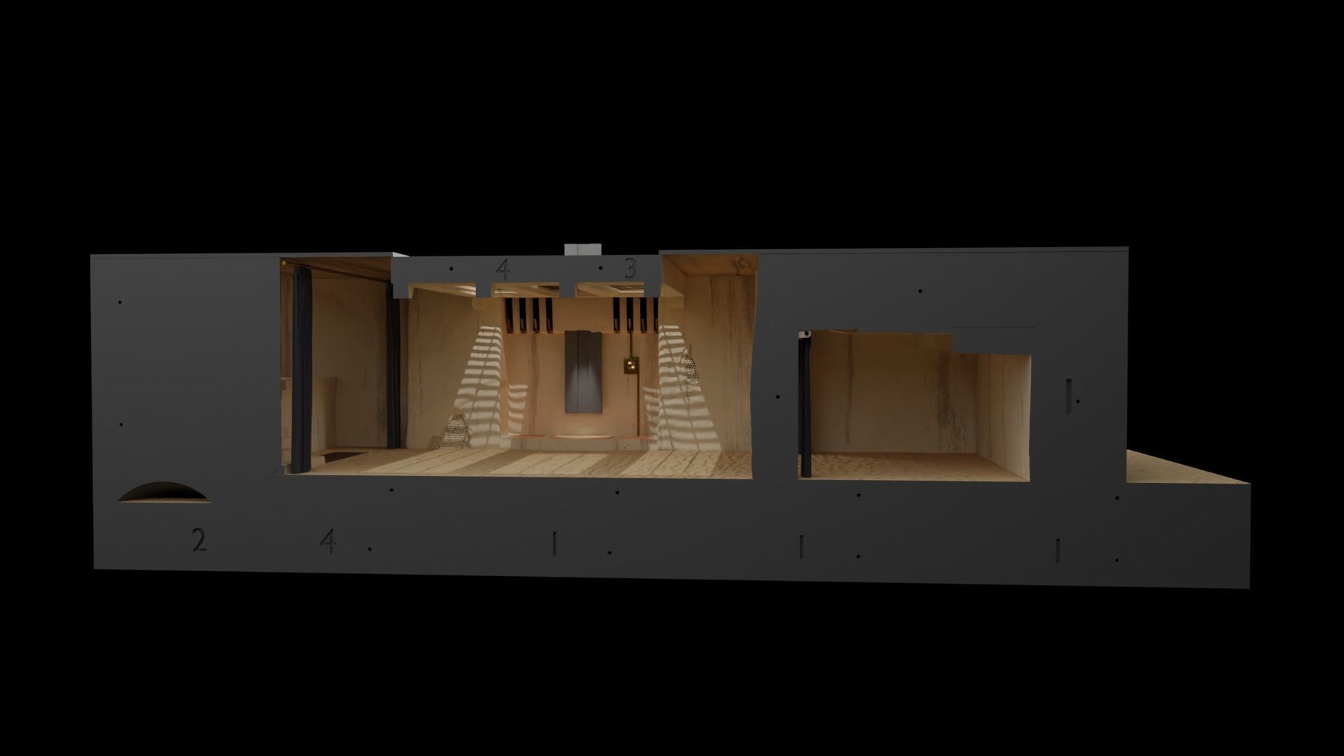 Jabbas Throne Room - Trophy Area - Complete set 1-18 scale 3D Model Collection_3