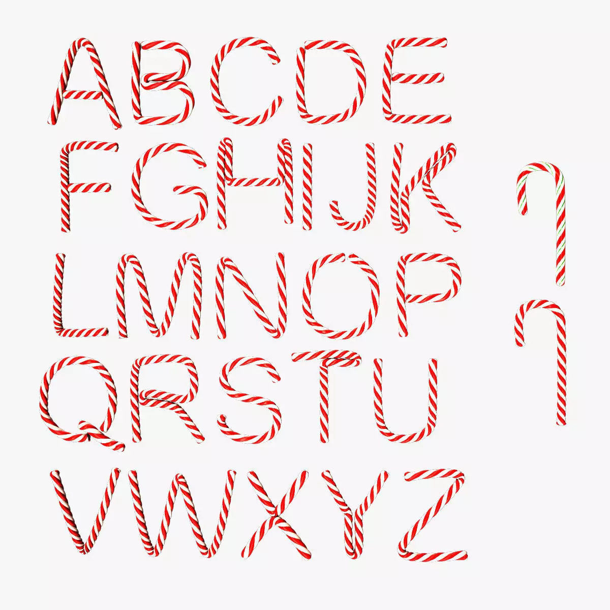 Candies Alphabet 3D model_0