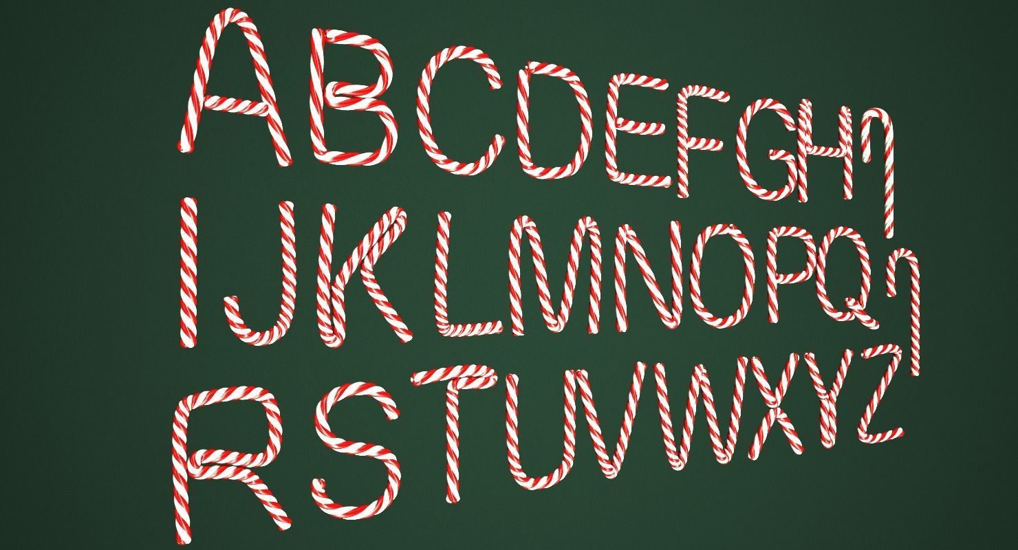 Candies Alphabet 3D model_3
