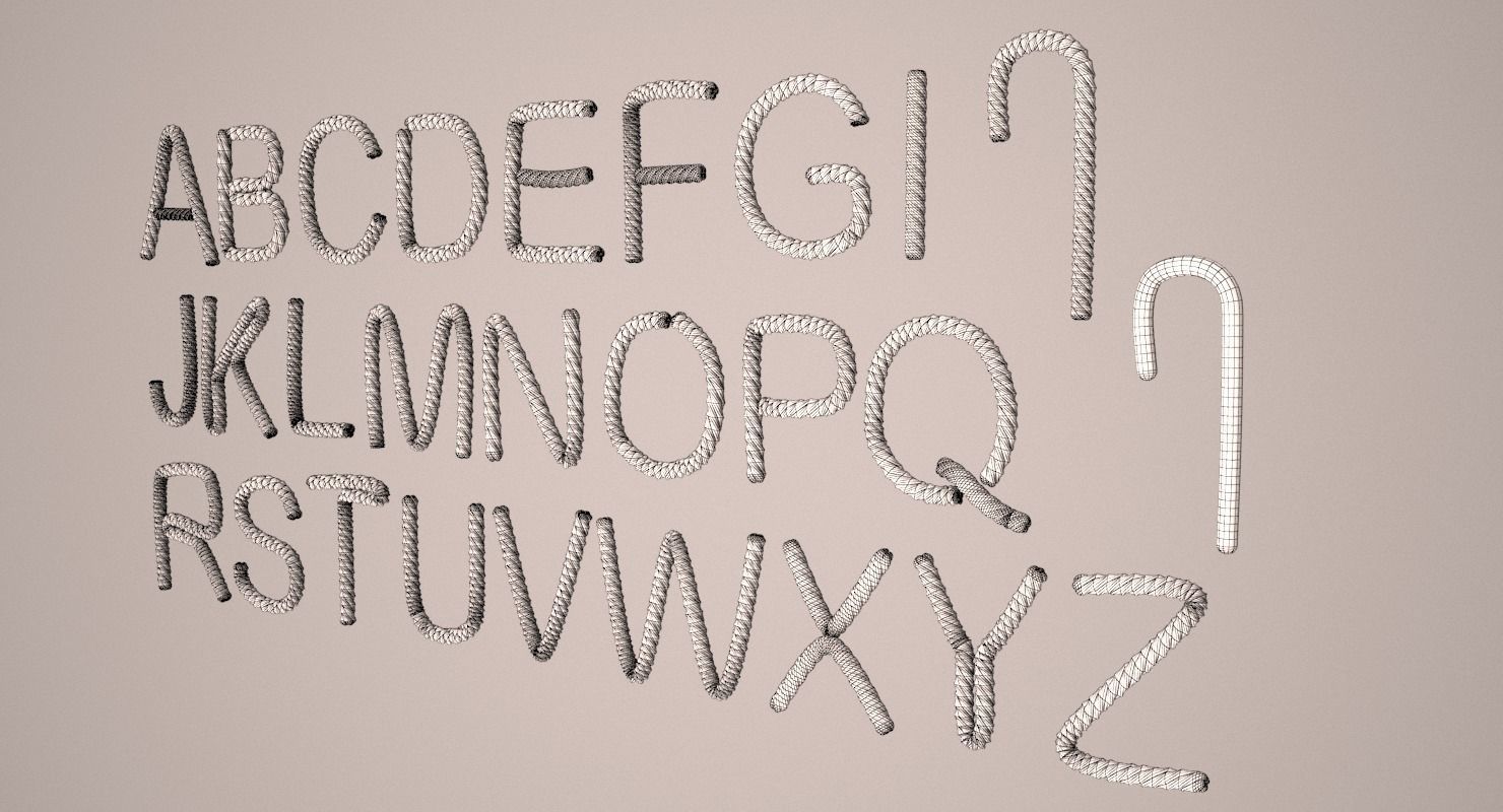 Candies Alphabet 3D model_12