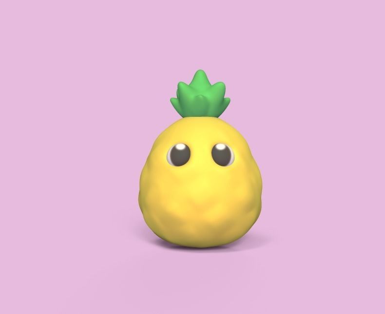 Cute Pineapple 3D print model_0