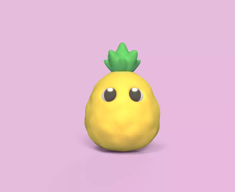 Cute Pineapple 3D print model_0