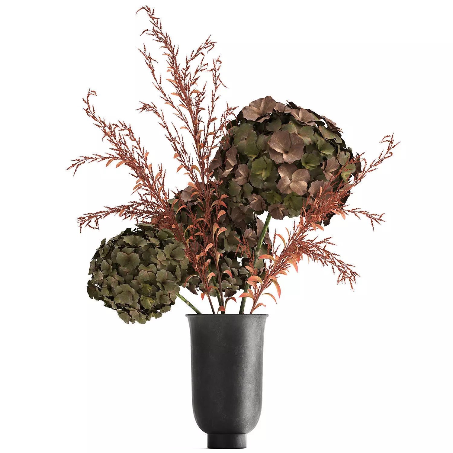 Bouquet of dried flowers in a vase 162 3D model