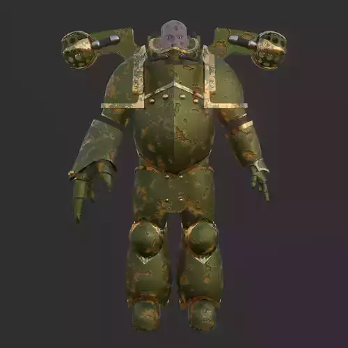 plague marine with power fist Low-poly 3D model