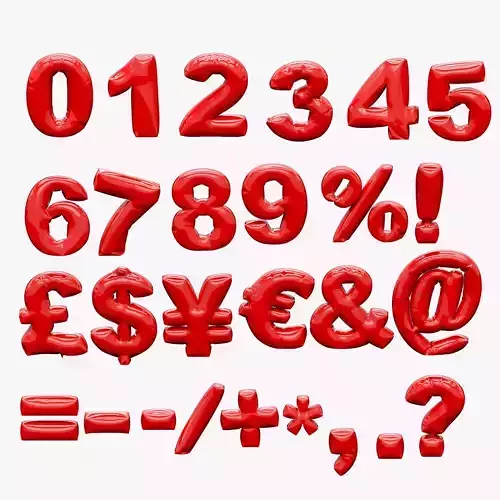 Animated Inflate Numbers Balloons 3D model