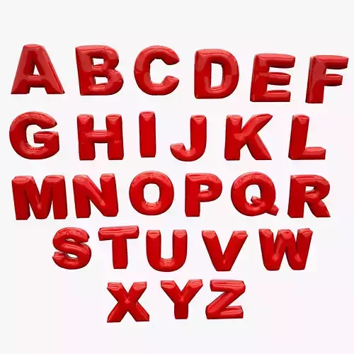 Animated Inflate Alphabet Balloons 3D model