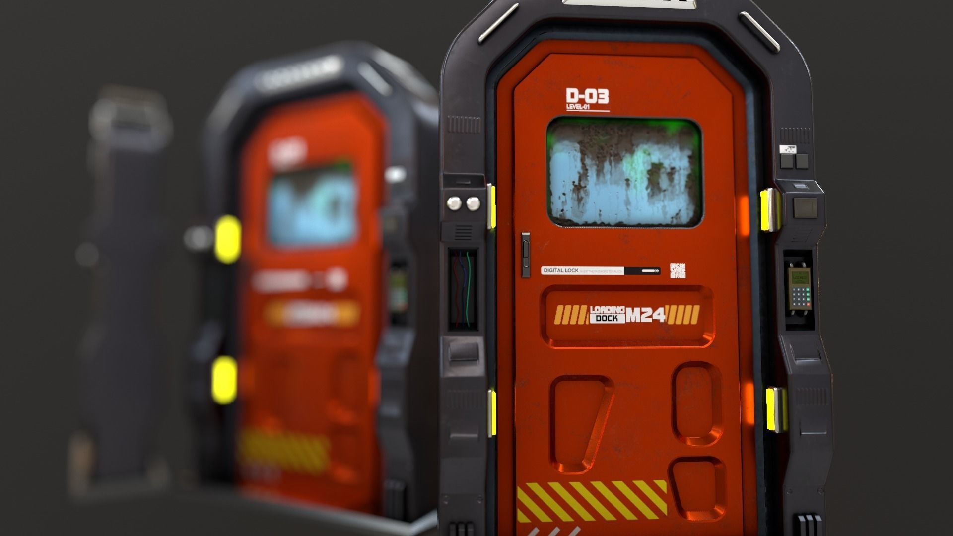 Sci Fi Access Door Low-poly 3D model_18