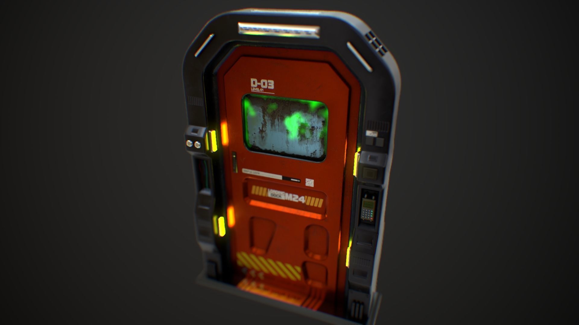 Sci Fi Access Door Low-poly 3D model_22