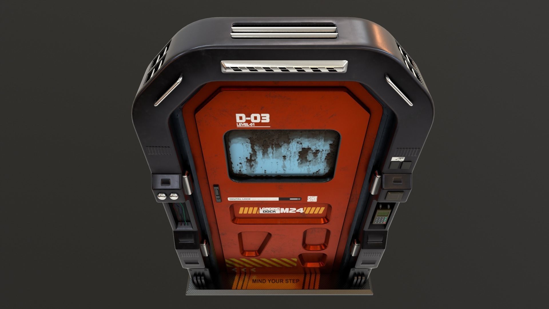 Sci Fi Access Door Low-poly 3D model_13