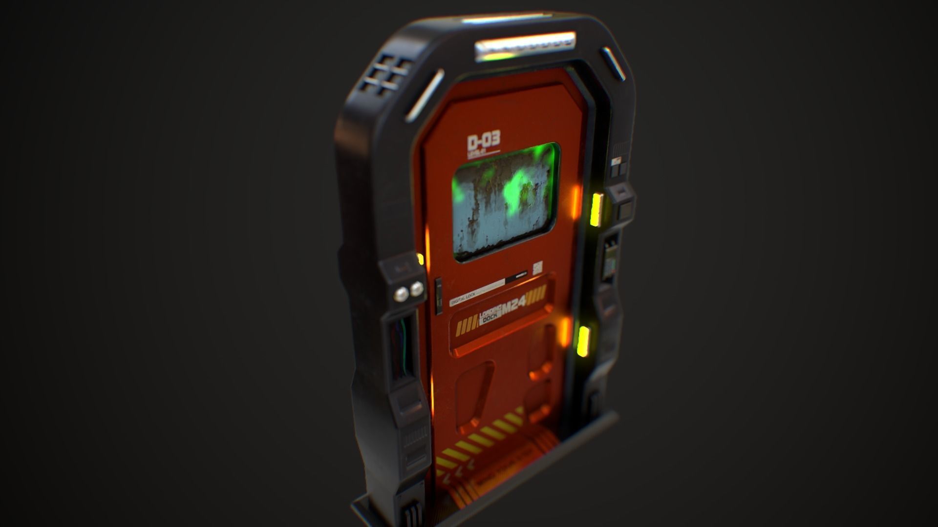 Sci Fi Access Door Low-poly 3D model_21