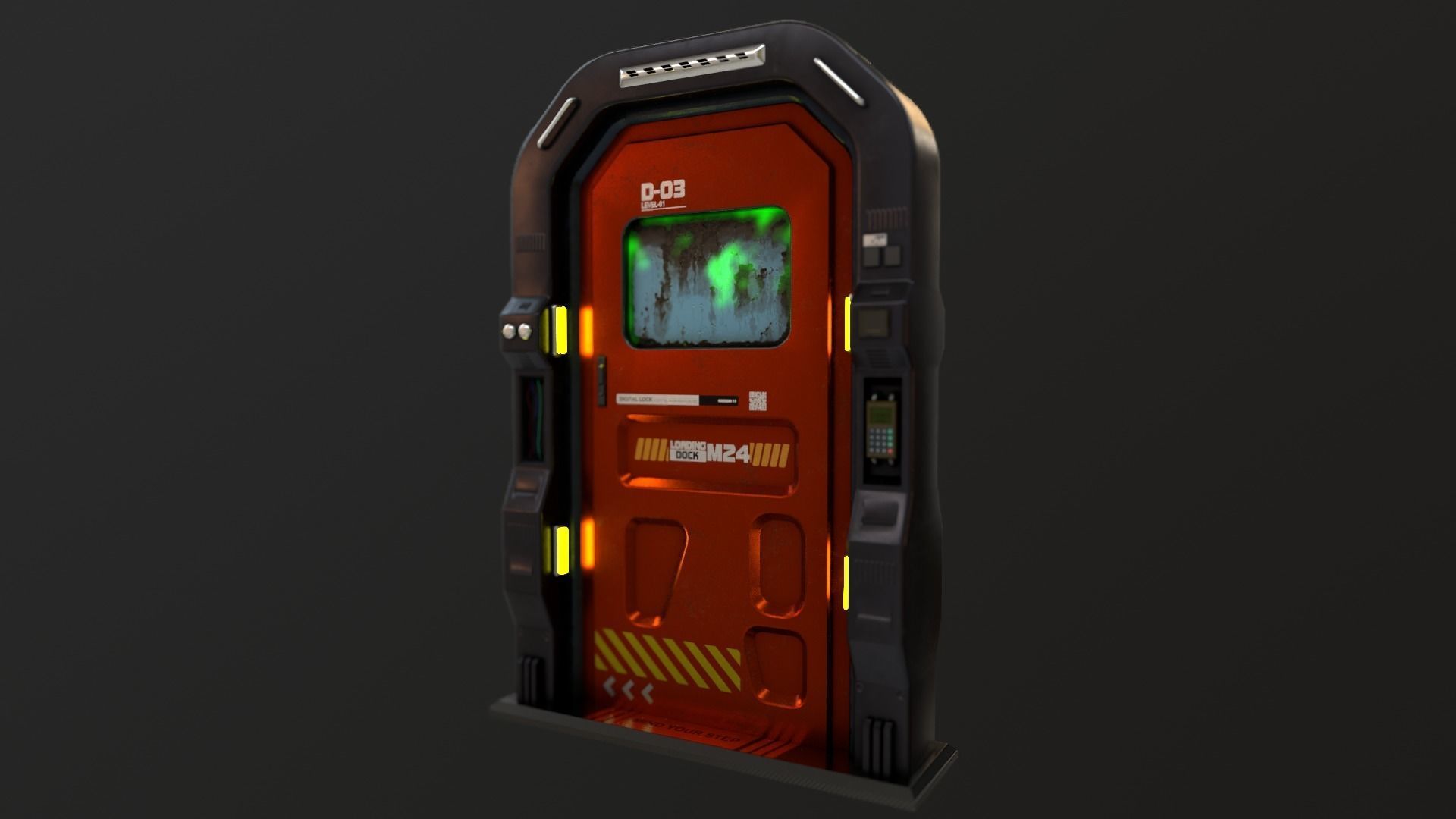 Sci Fi Access Door Low-poly 3D model_31