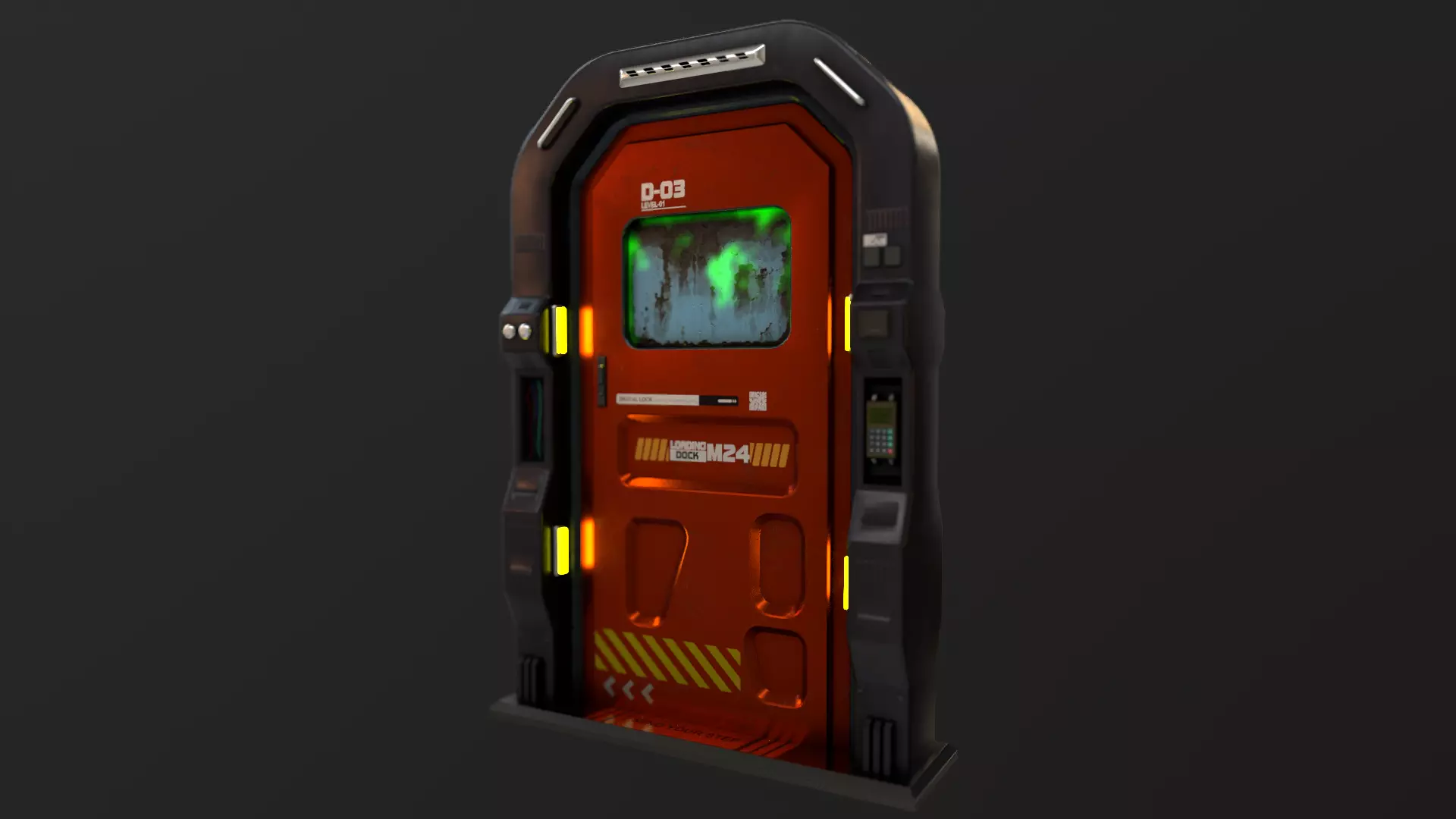 Sci Fi Access Door Low-poly 3D model_0
