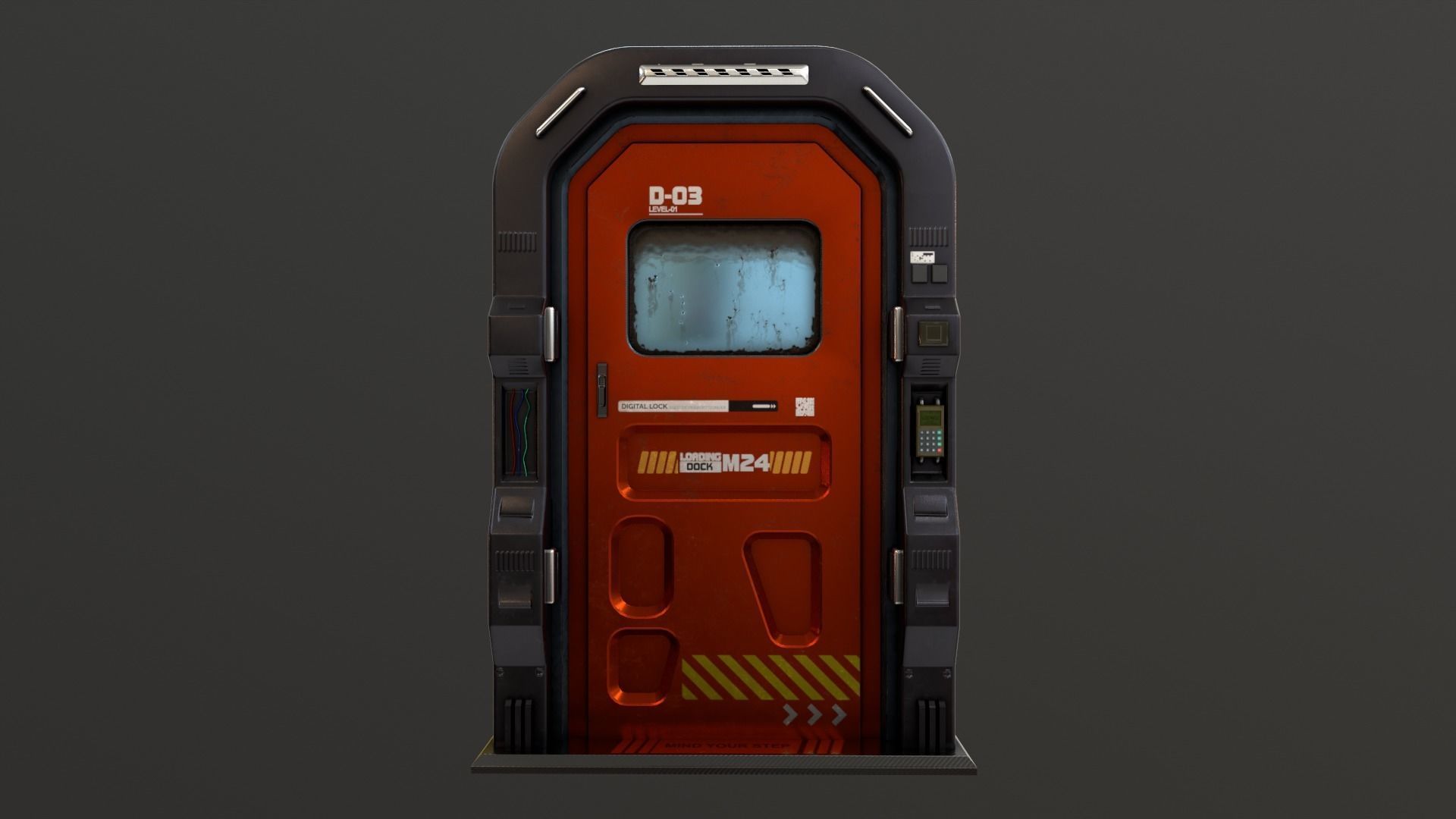 Sci Fi Access Door Low-poly 3D model_5