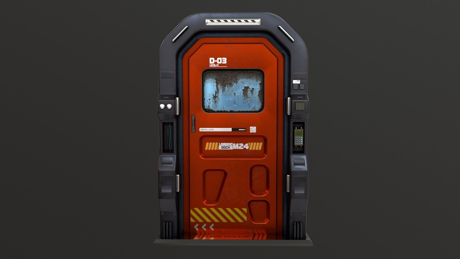 Sci Fi Access Door Low-poly 3D model_3