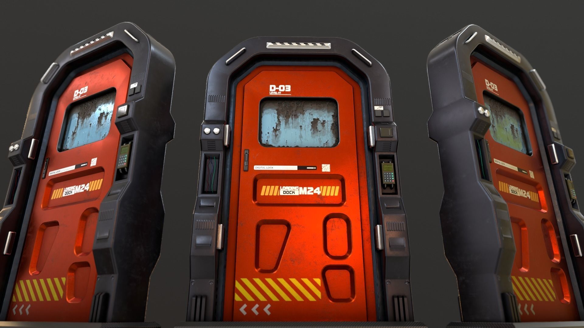 Sci Fi Access Door Low-poly 3D model_30