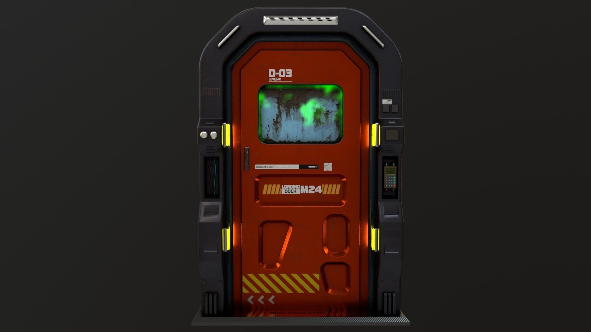 Sci Fi Access Door Low-poly 3D model_32