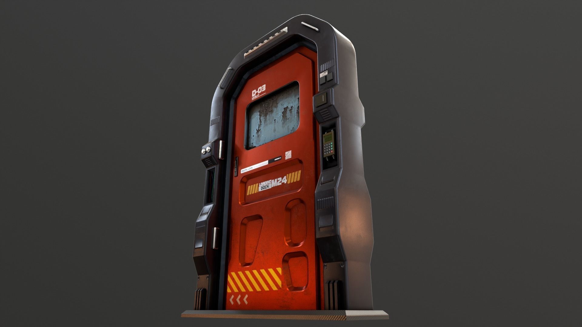 Sci Fi Access Door Low-poly 3D model_14